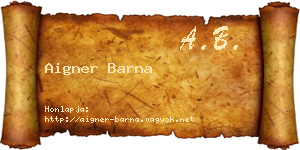 Aigner Barna névjegykártya